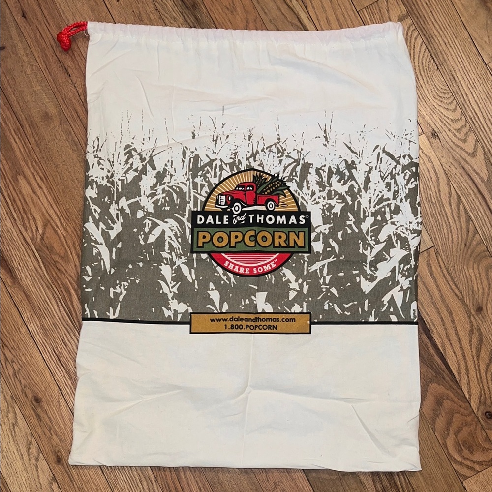 Dale and Thomas Popcorn Canvas Drawstring Bag New